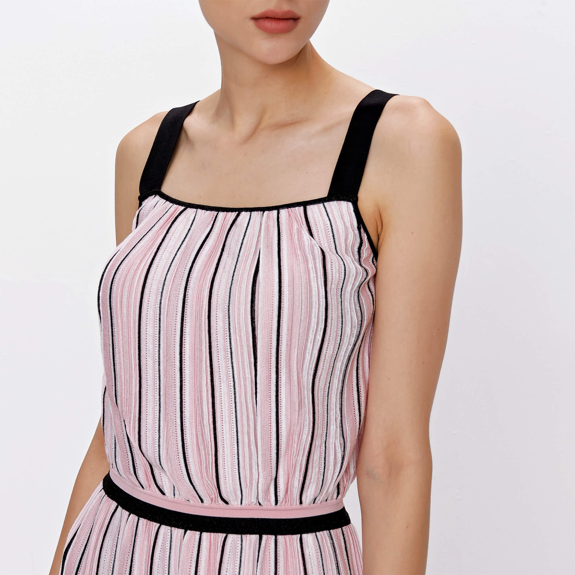 Missoni - Pink&Black Striped Thick Strap Dress